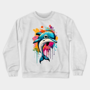 Dolphin Colourful - Cute Dolphin Baby Crewneck Sweatshirt